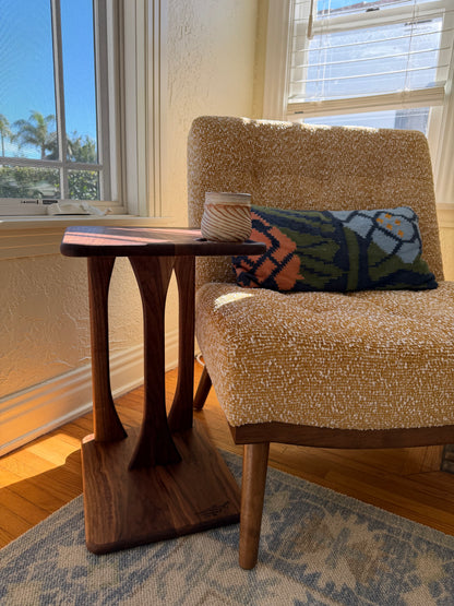 Mid-century modern side table - black walnut