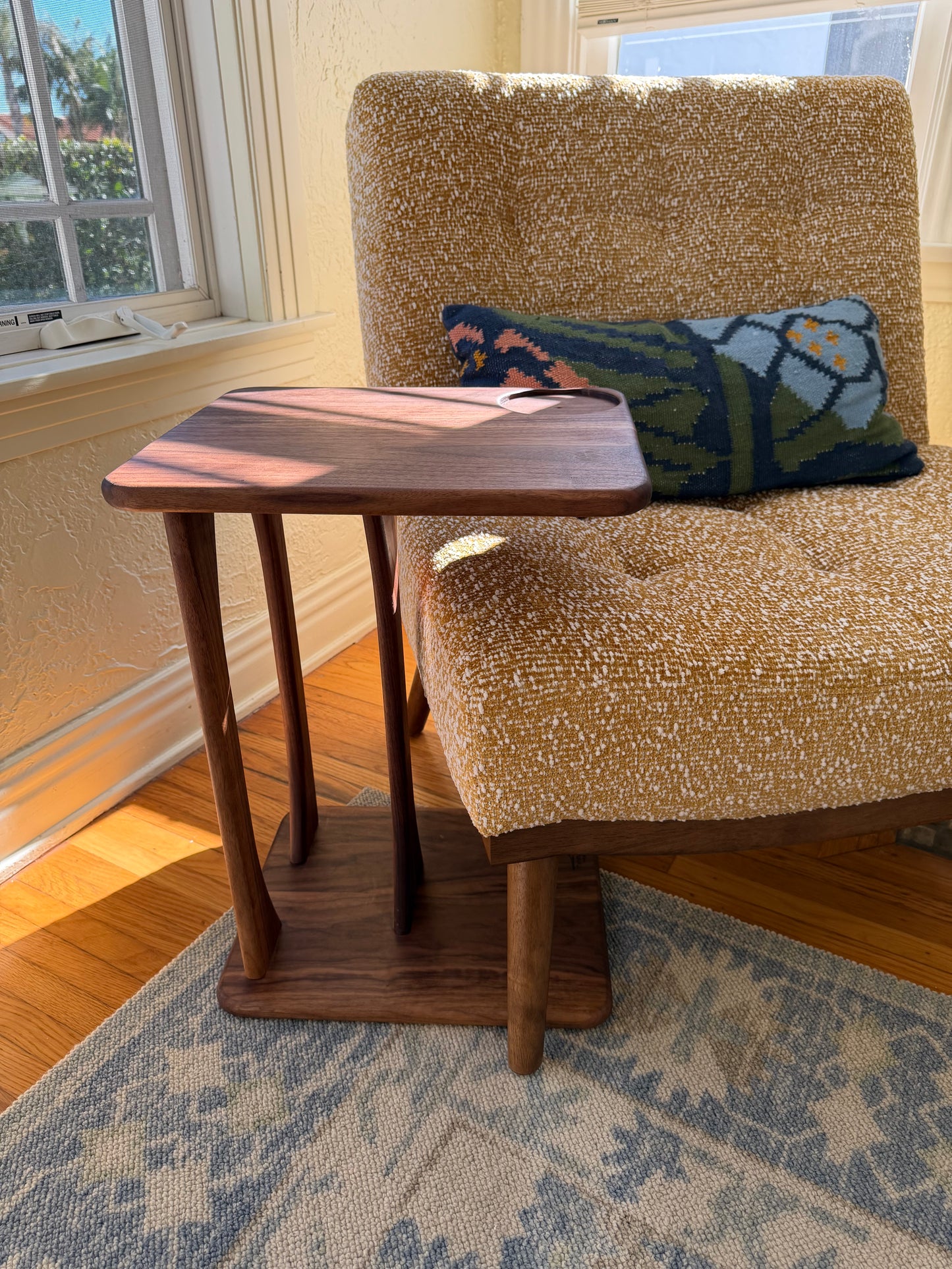 Mid-century modern side table - black walnut