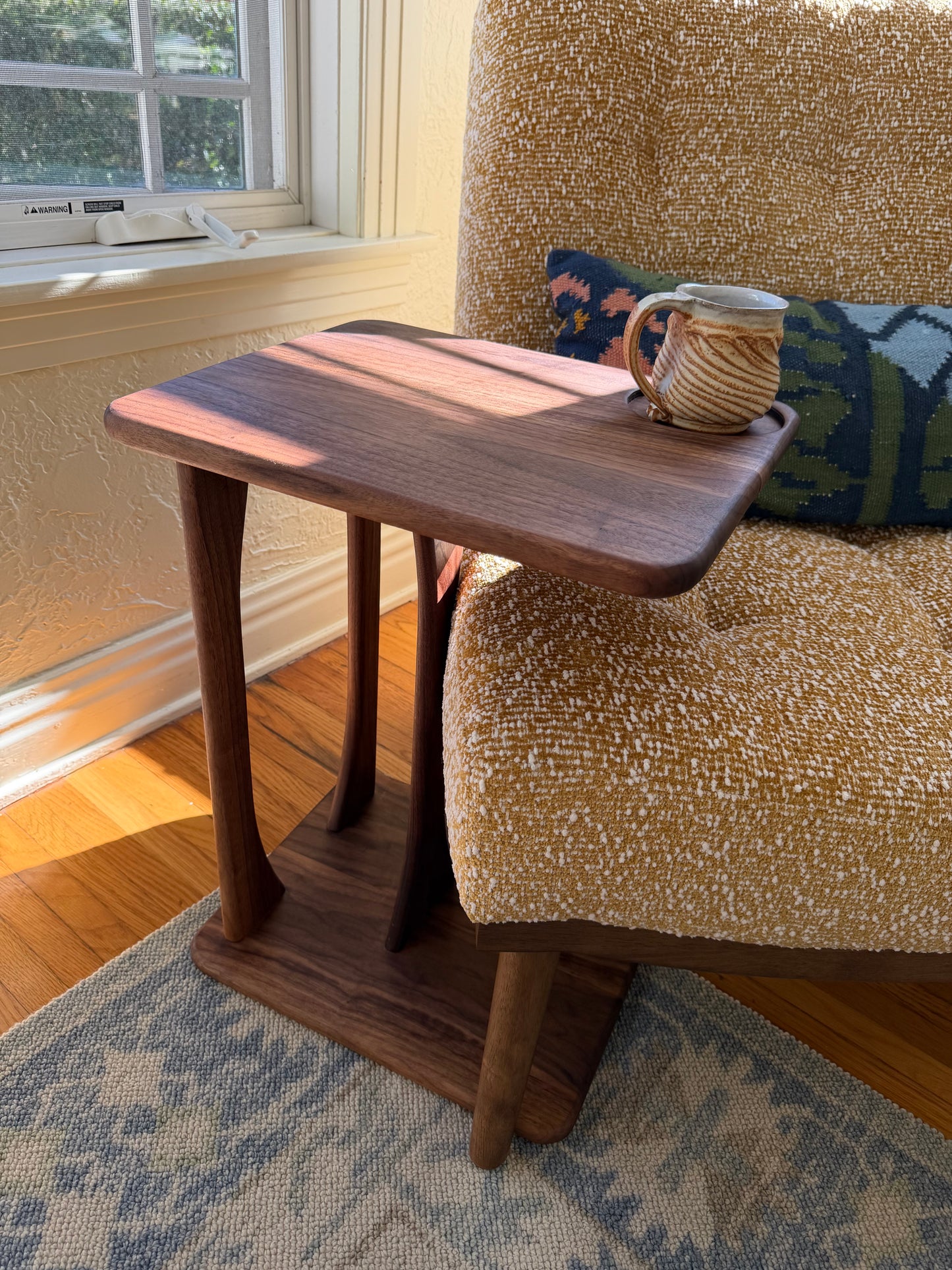 Mid-century modern side table - black walnut