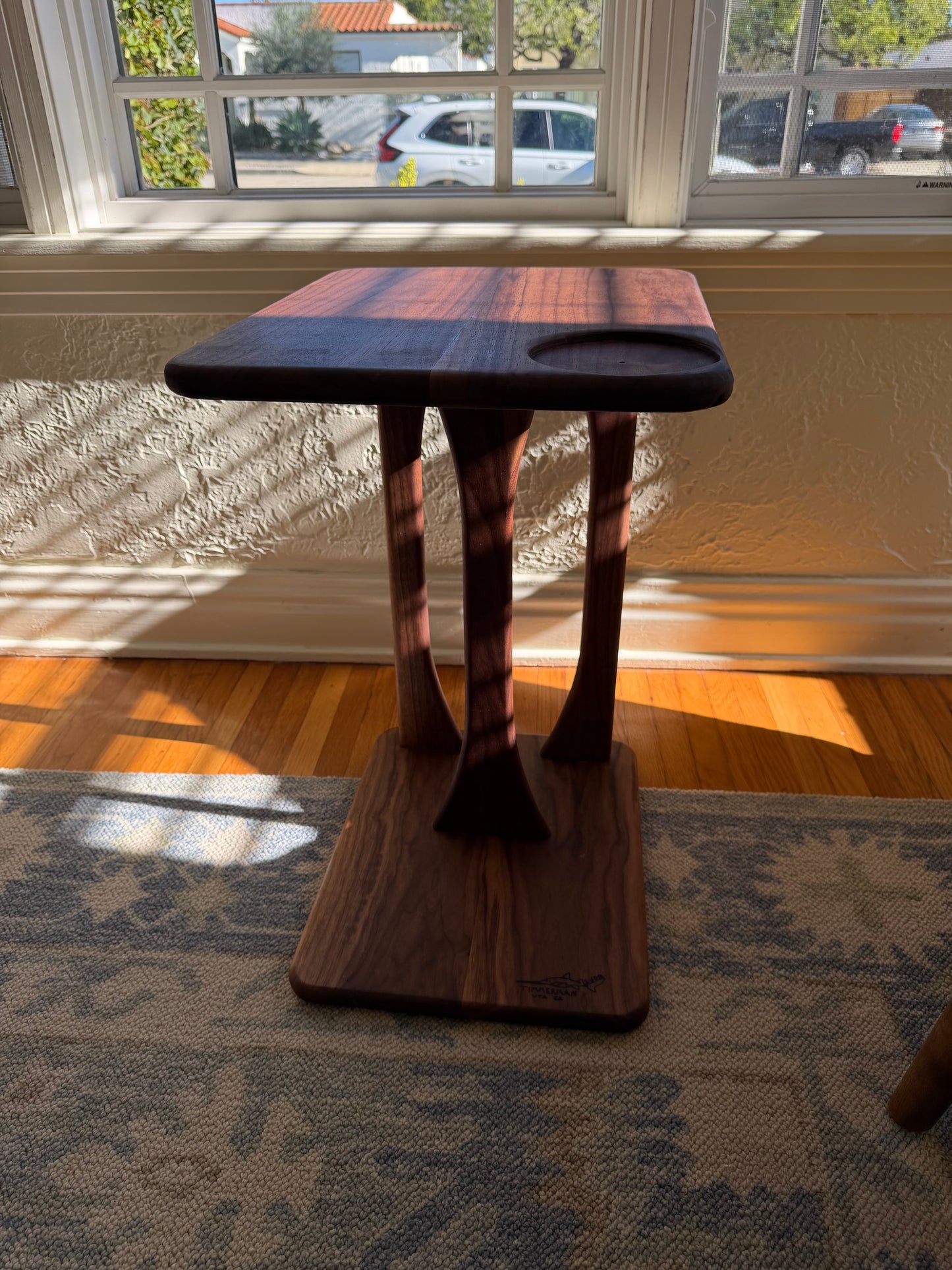 Mid-century modern side table - black walnut
