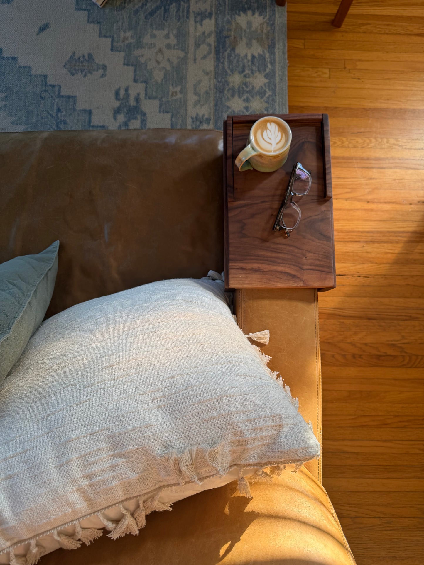 Black walnut couch end table
